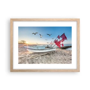 Plagát v ráme zo svetlého duba - Zaslúžená prestávka - 40x30 cm