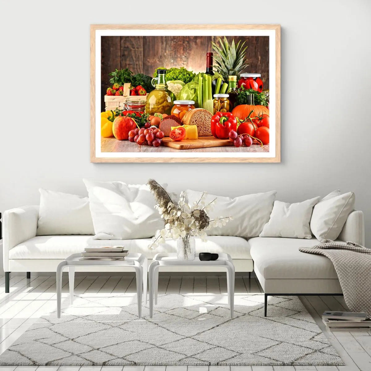 Plagát v ráme zo svetlého duba - Údené, pečené, marinované - 91x61 cm