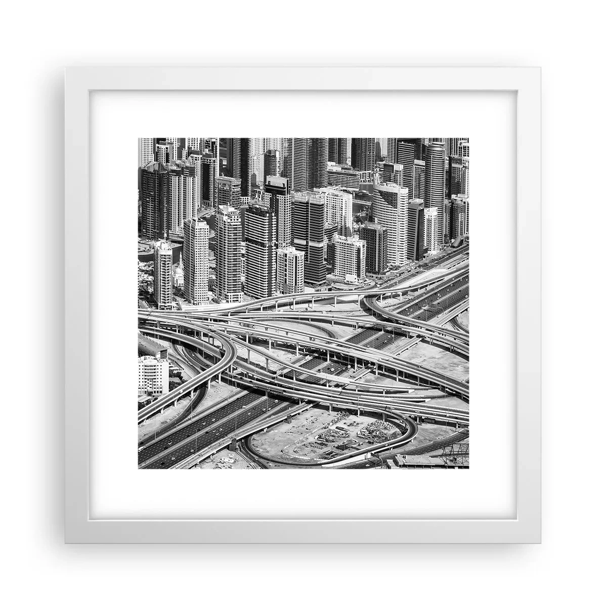 Plagát v bielom ráme - Dubaj – neskutočné mesto - 30x30 cm