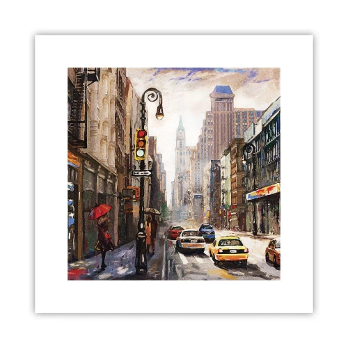 Plagát - New York – farebný aj v daždi - 30x30 cm