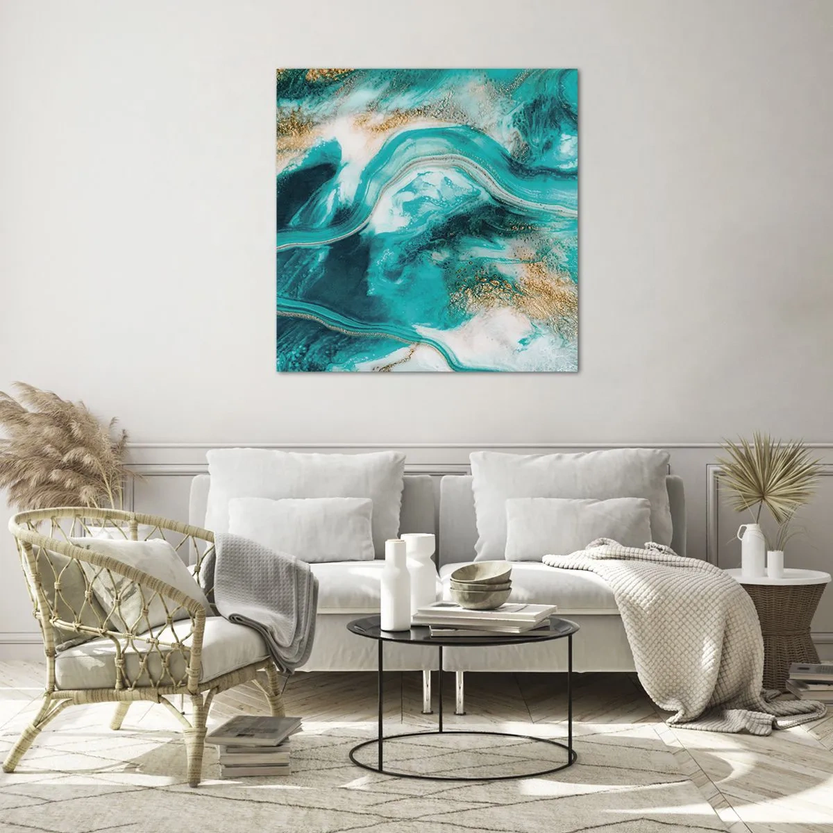 Obraz na skle - Rieka zlata - 60x60 cm