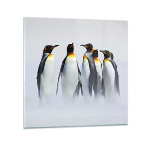 Obraz na skle - Stretnutie vo večerných róbach - 40x40 cm