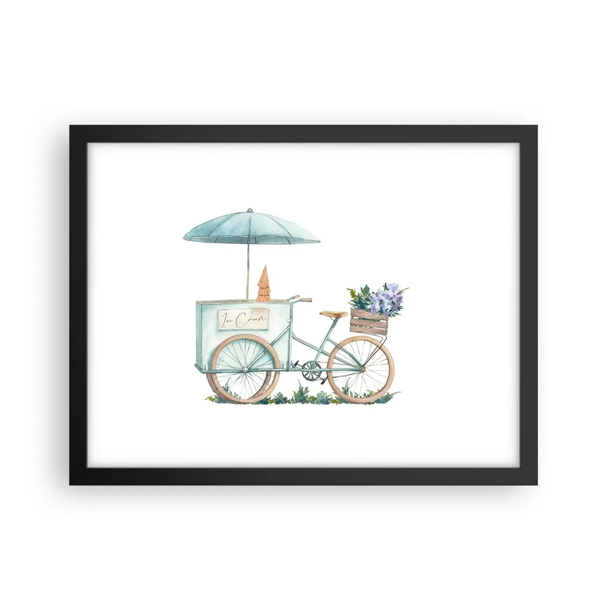 Plagát v čiernom ráme - Sladká spomienka na leto - 40x30 cm