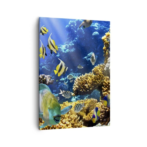 Obraz na plátne - Veľká prevádzka na prázdninovom chodníku - 50x70 cm