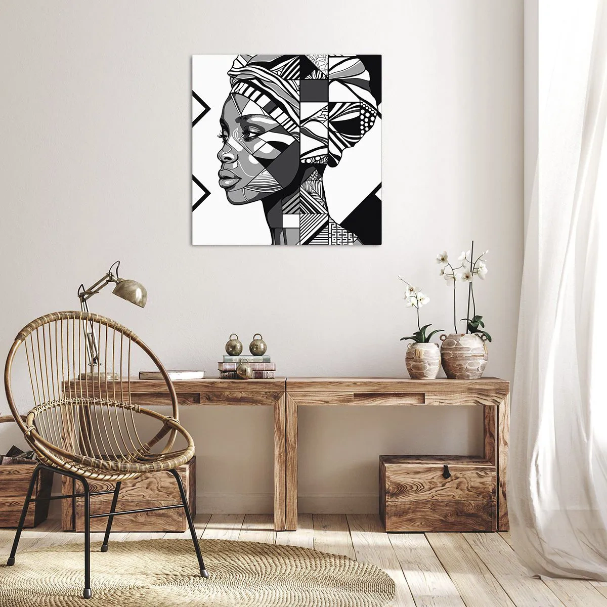 Obraz na plátne - Etnický portrét - 70x70 cm