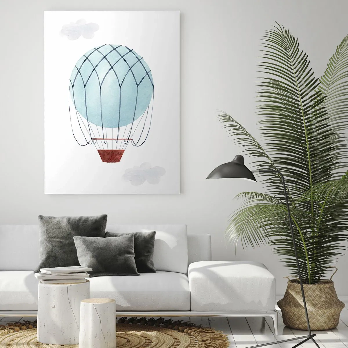 Obraz na skle - Celý v oblakoch - 50x70 cm