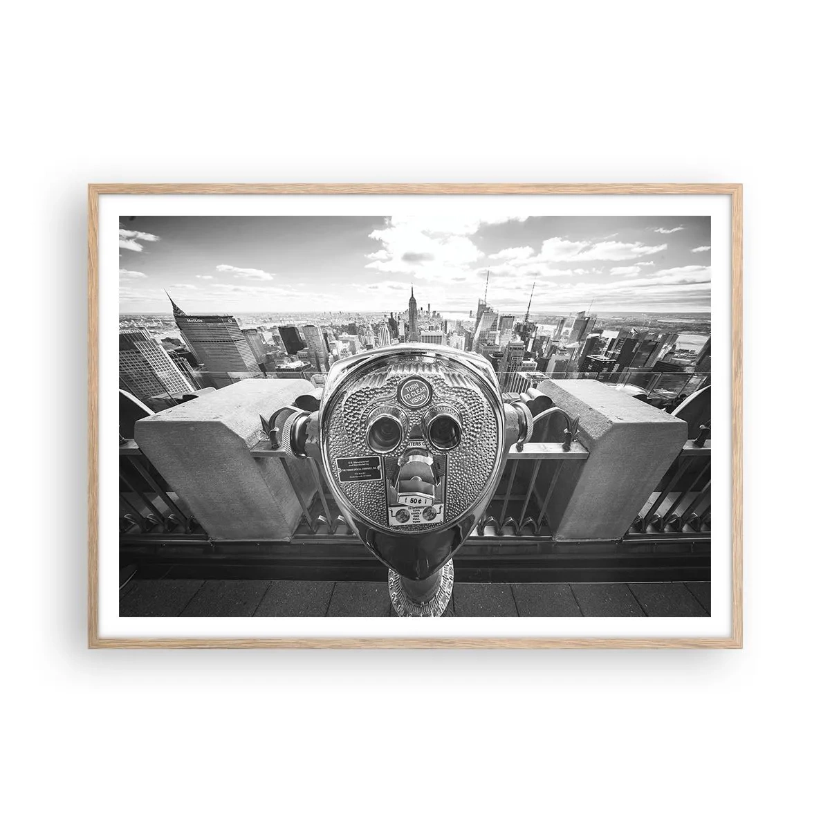 Plagát v ráme zo svetlého duba - Mesto nad mestami - 100x70 cm