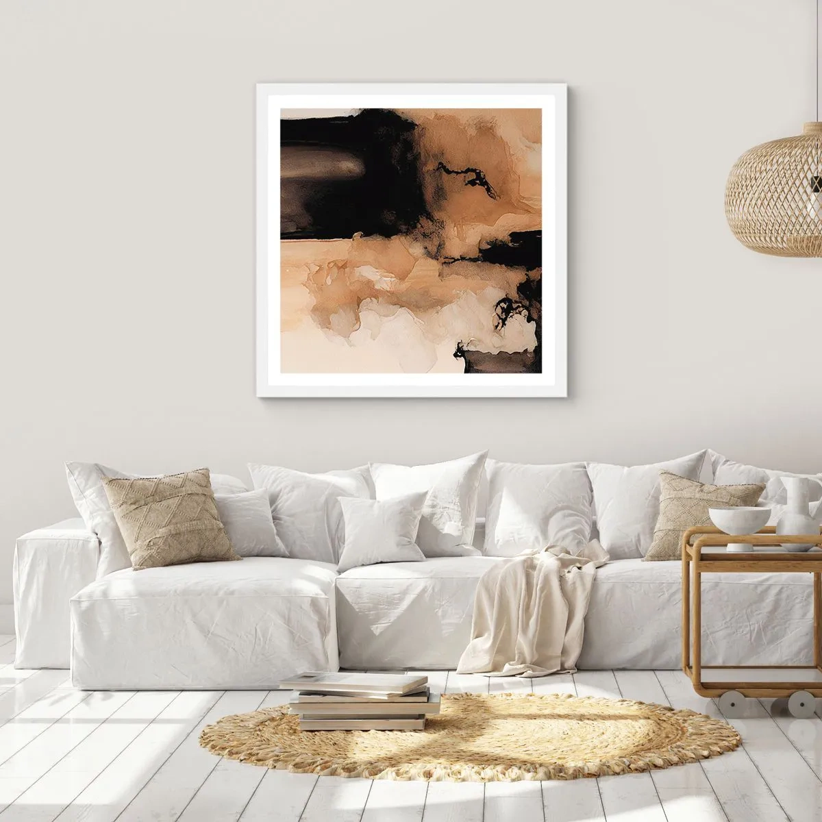 Plagát v bielom ráme - Pútavá abstrakcia - 40x40 cm