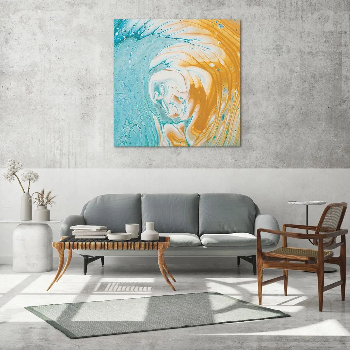 Obraz na skle - Pastelový vír - 40x40 cm