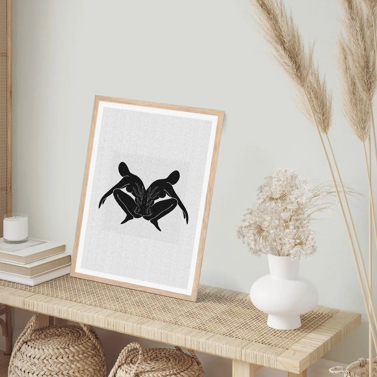 Plagát v ráme zo svetlého duba - Spoločná duša - 40x50 cm