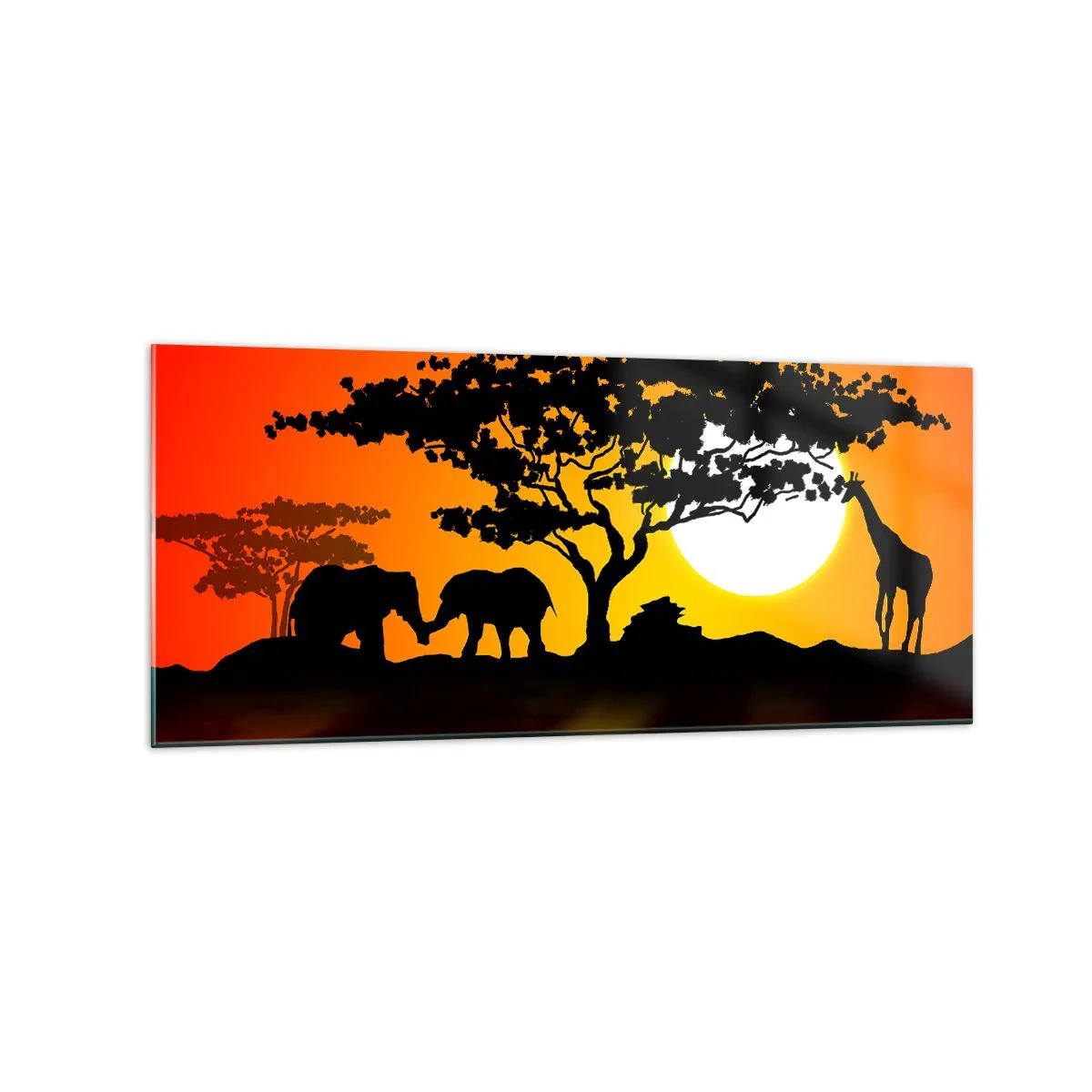 Obraz na skle - Stretnutie na savane - 120x50 cm
