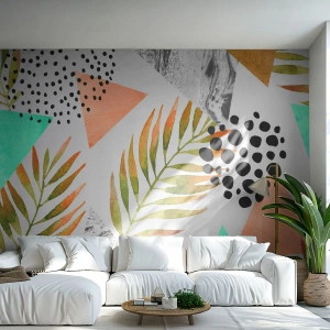 Fototapeta Premium Canvas - Dekorácia s palmovým listom - Palmový list, Grafika, Kus - 250x175 cm