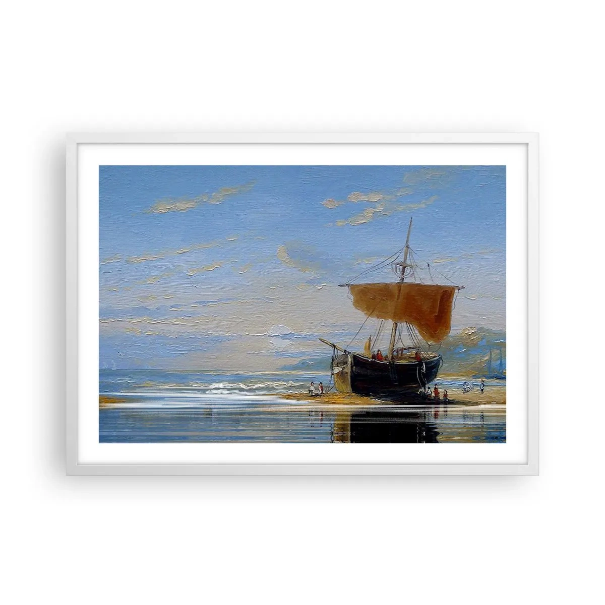 Plagát v bielom ráme - Voda, zem, vzduch - 70x50 cm