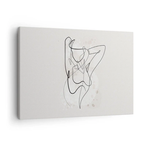 Obraz na plátne - Abstraktná linková umelecká postava na svetlom pozadí - 70x50cm - Umenie zvádzania - Moderná nástenná dekorácia do obývacej izby a spálne ARTTOR