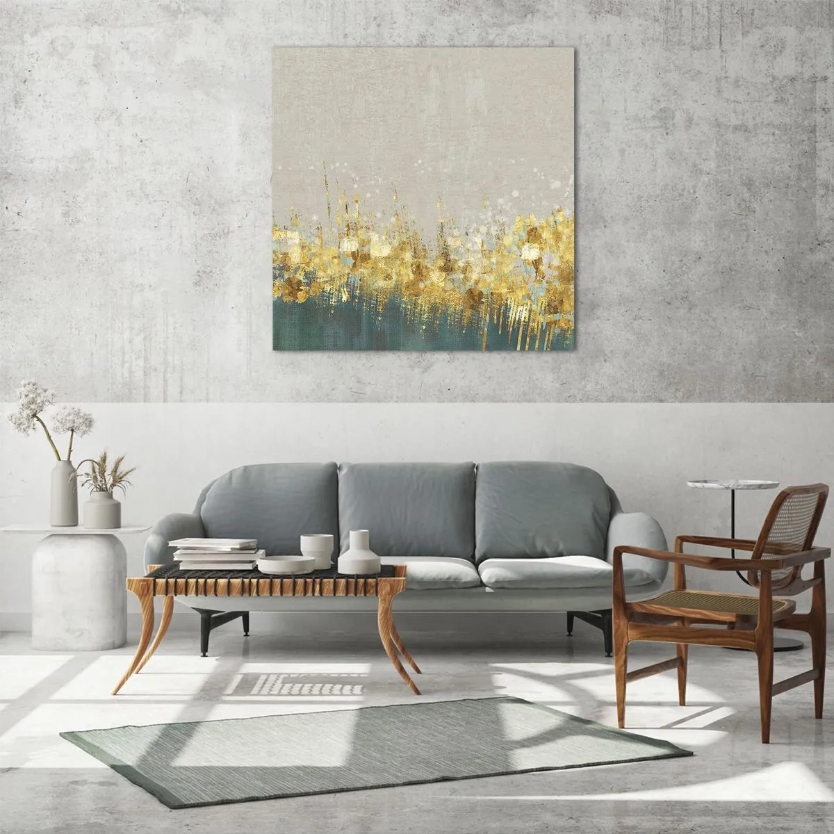 Obraz na skle - Zlatá hranica - 50x50 cm