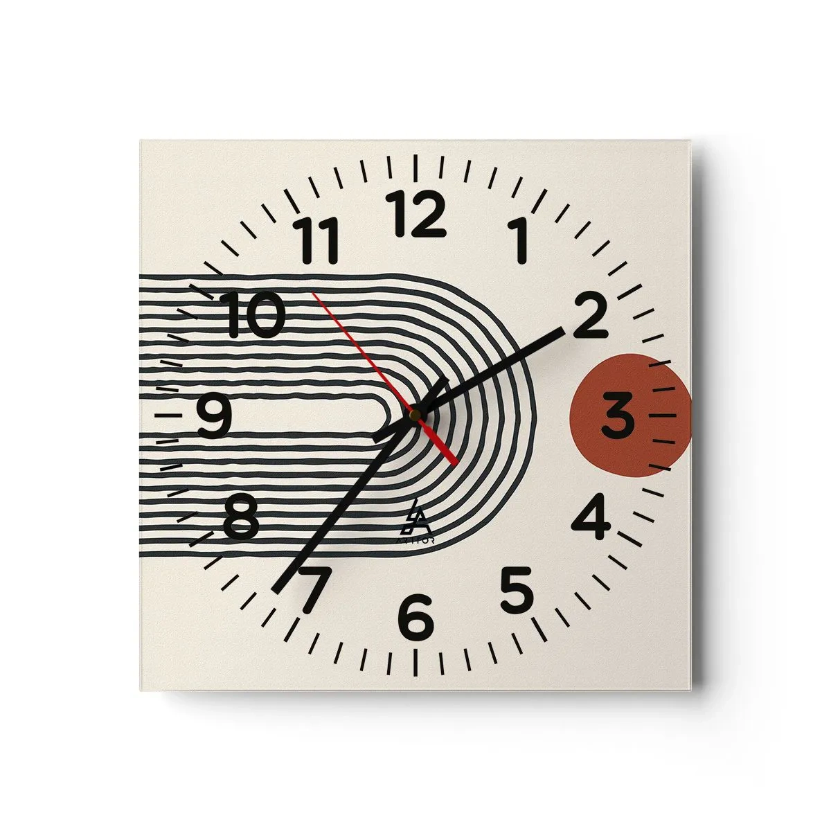 Nástenné hodiny - Magnetizmus tvarov a farieb - 30x30 cm