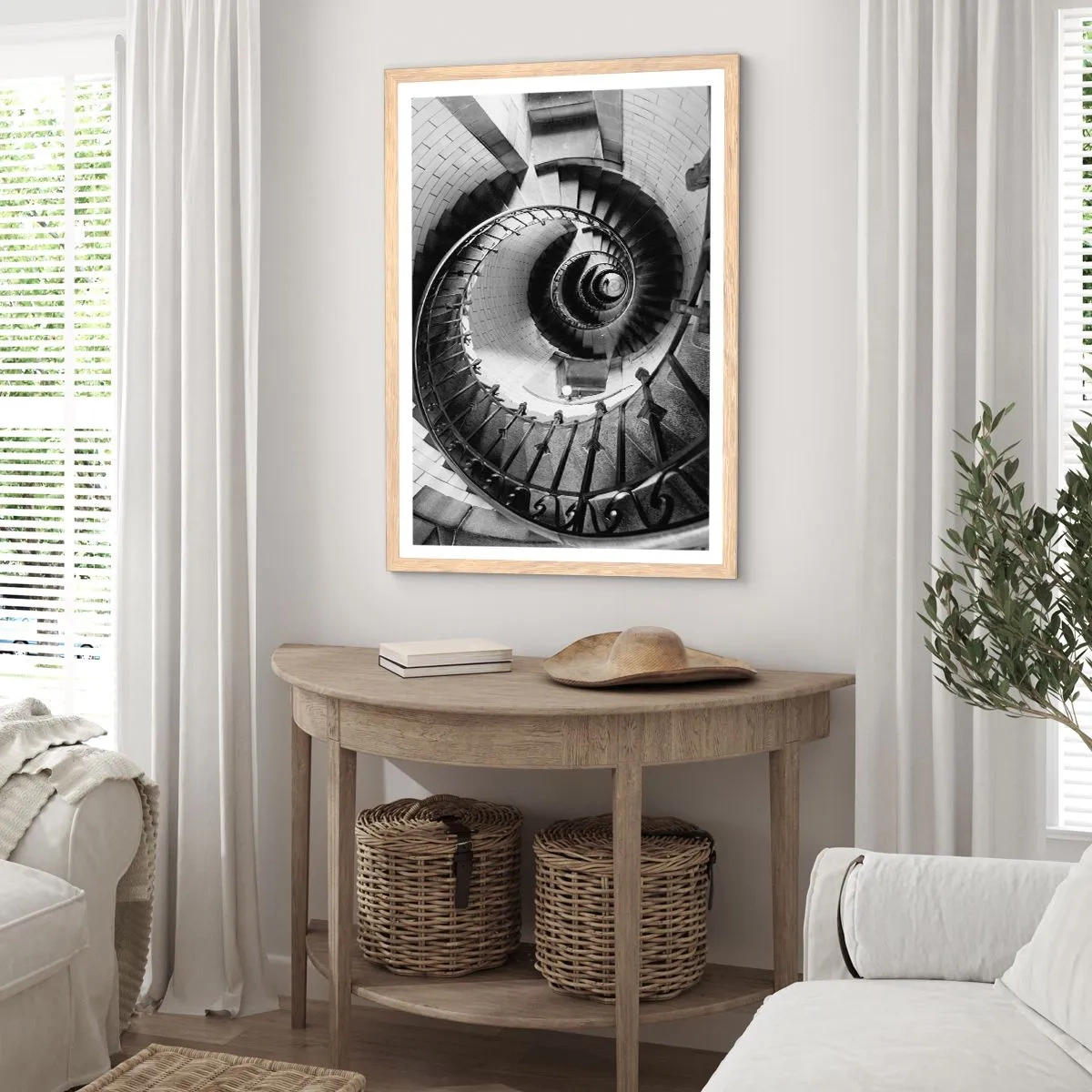 Plagát v ráme zo svetlého duba - Len vyššie a vyššie - 50x70 cm