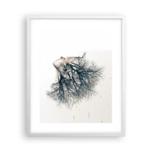 Plagát v bielom ráme - Očarená šepotom stromu - 40x50 cm