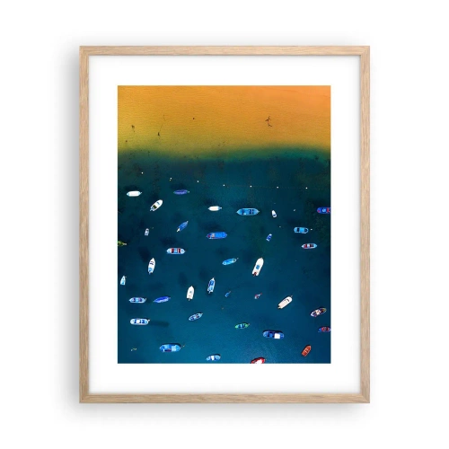 Plagát v ráme zo svetlého duba - Prázdninová hra - 40x50 cm