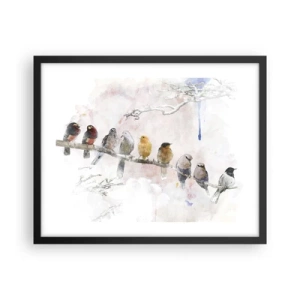 Plagát v čiernom ráme - Okrídlené stretnutie - 50x40 cm