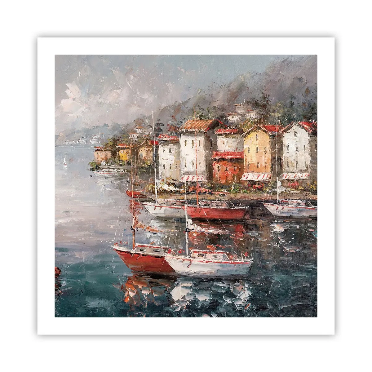 Plagát - Romantický prístav - 60x60 cm