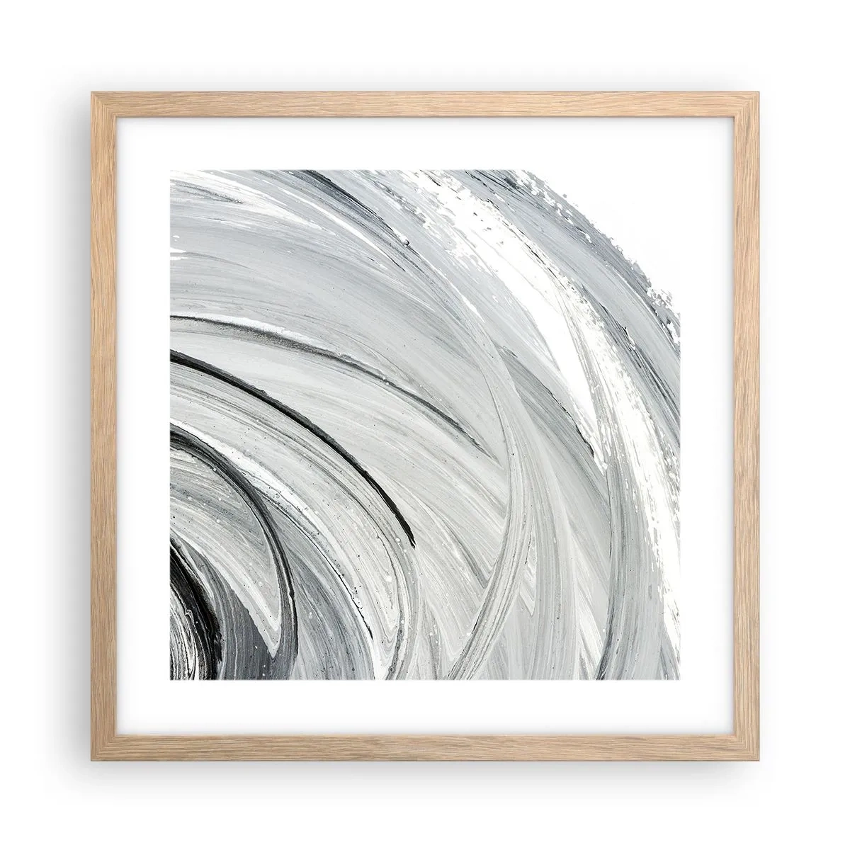 Plagát v ráme zo svetlého duba - Orbitálna kompozícia - 40x40 cm