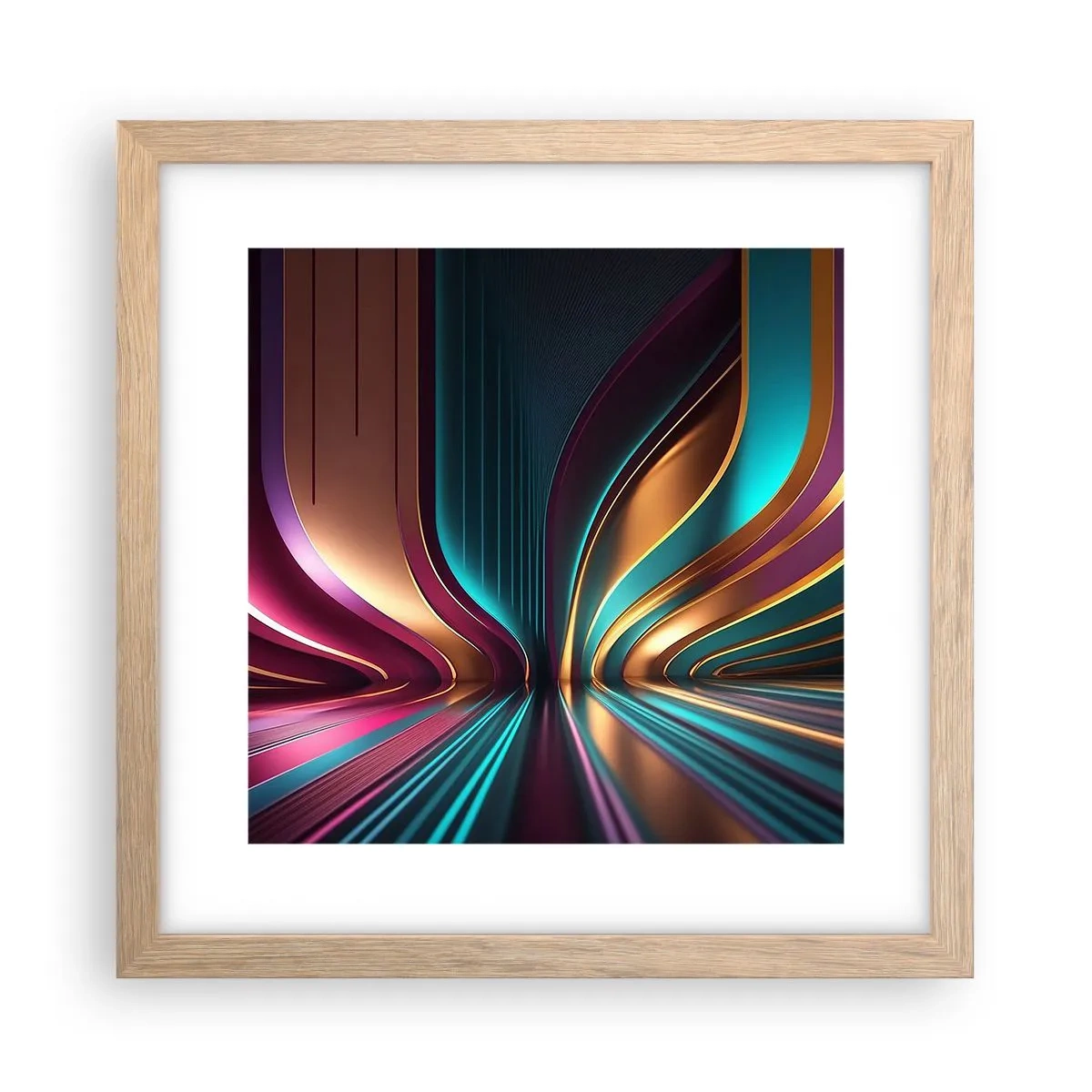 Plagát v ráme zo svetlého duba - Architektúra svetla - 30x30 cm