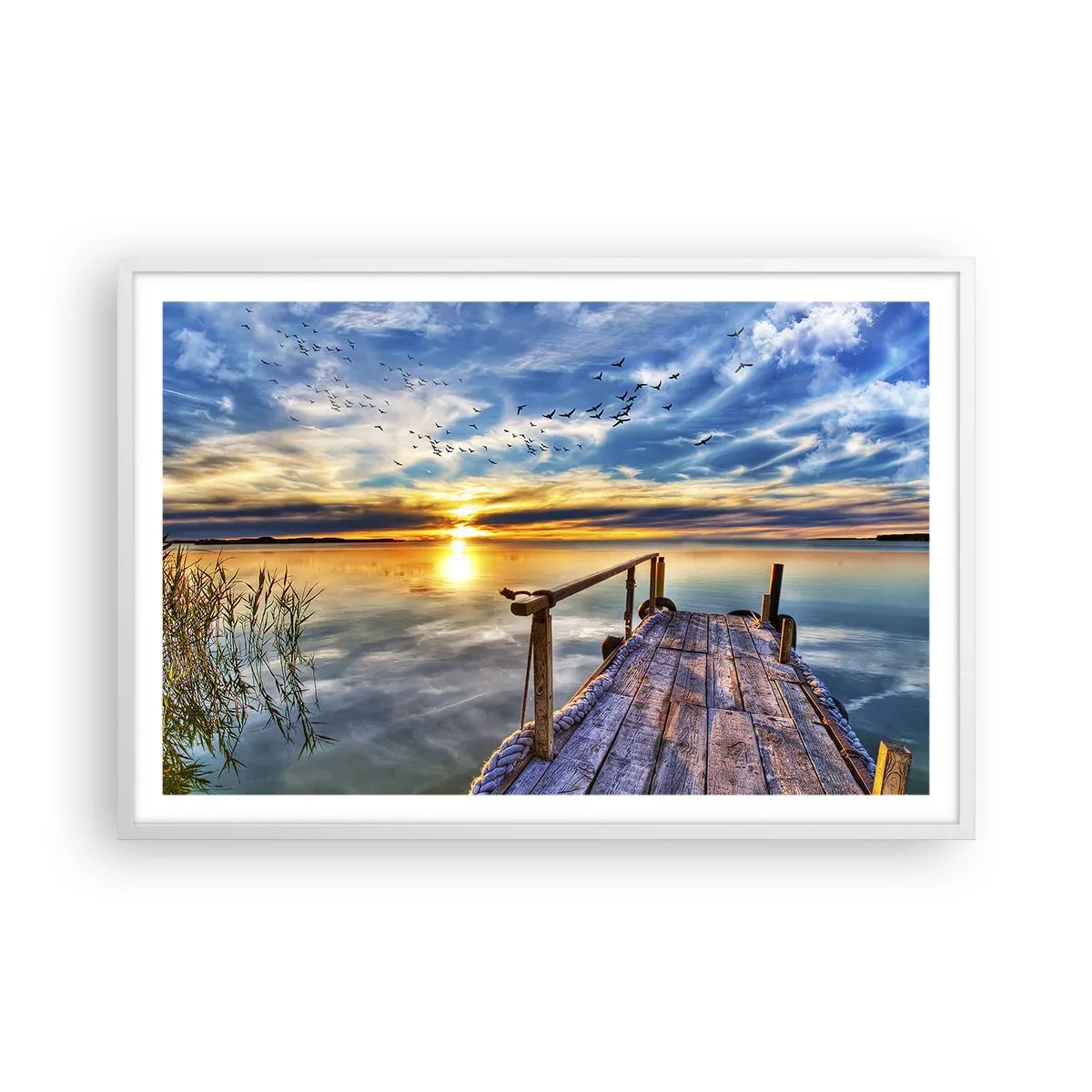 Plagát v bielom ráme - Vietor ide odpočívať - 91x61 cm