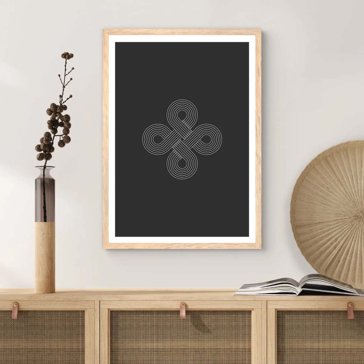 Plagát v ráme zo svetlého duba - V keltskom duchu - 30x40 cm