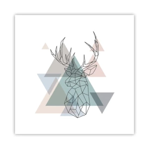 Plagát - V geometrickom lese - 40x40 cm