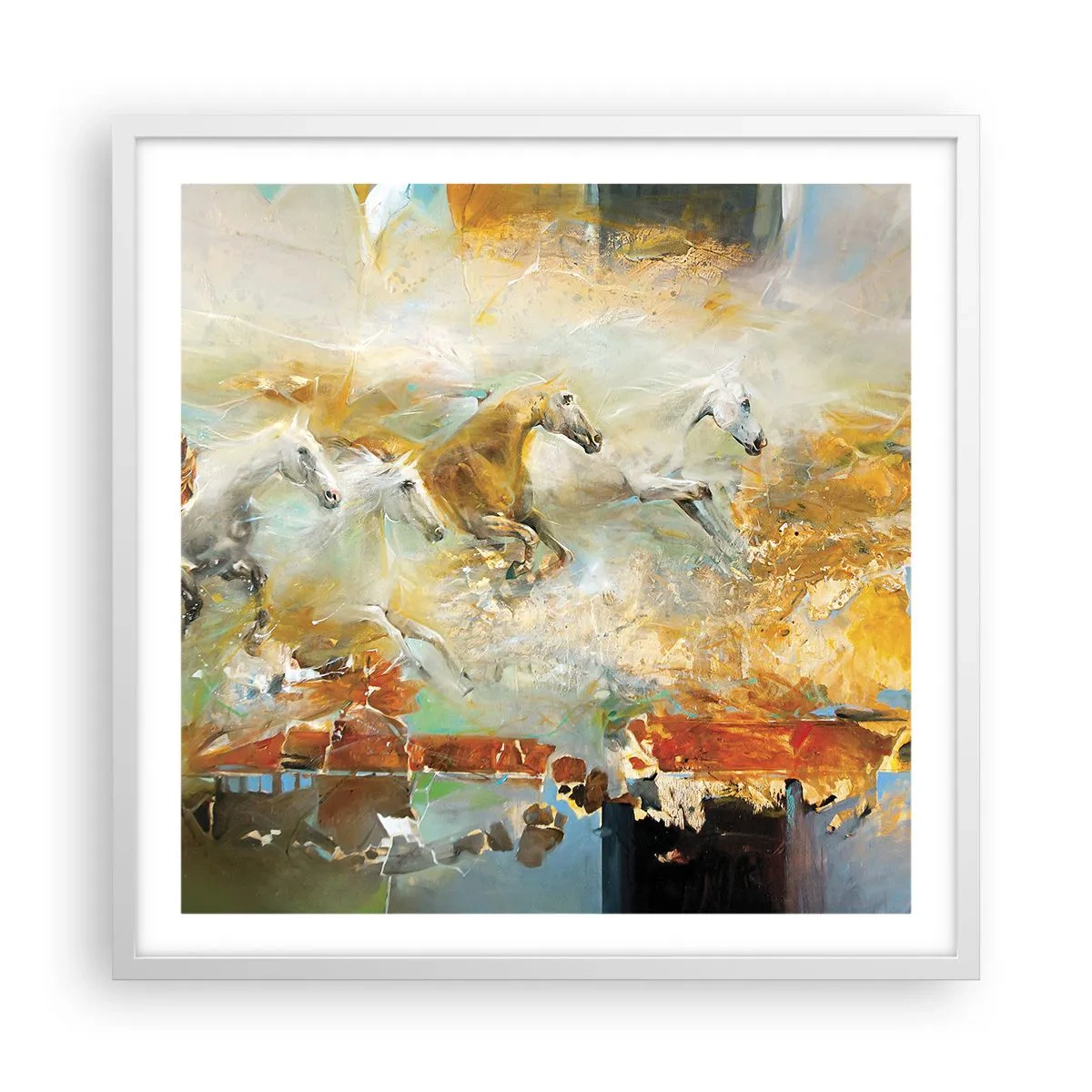 Plagát v bielom ráme - Cvála svetlom - 60x60 cm
