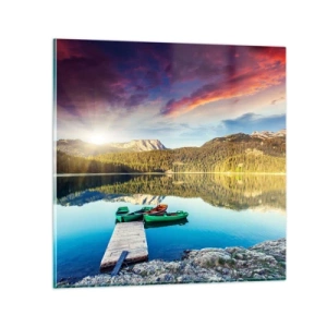 Obraz na skle - Pri vode hladkej ako zrkadlo - 50x50 cm