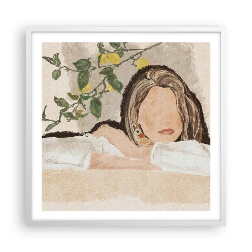Plagát v bielom ráme - Kráska z juhu - 60x60 cm