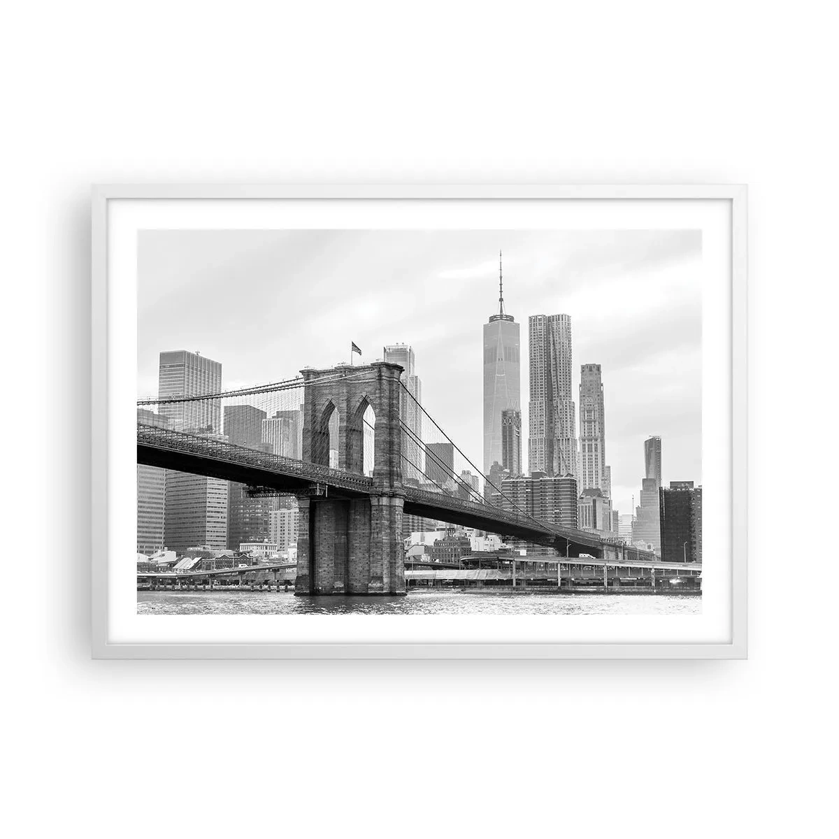 Plagát v bielom ráme - Newyorské zázraky - 70x50 cm