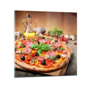 Obraz na skle - So skutočne talianskou chuťou - 30x30 cm