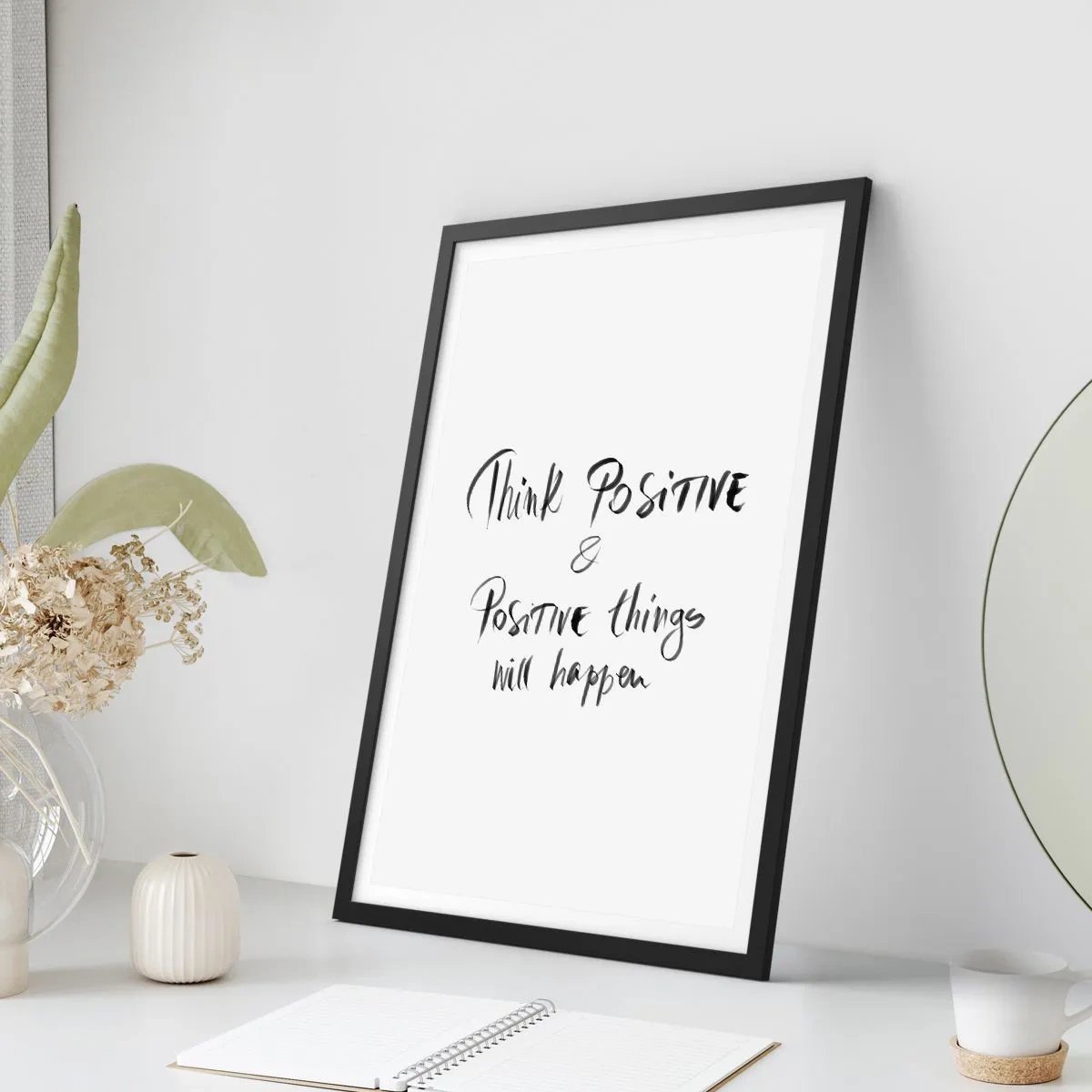 Plagát v čiernom ráme - Motivačný nápis v čiernobielom štýle - 50x70cm - Ako žiť? - Moderná nástenná dekorácia do obývacej izby a spálne ARTTOR