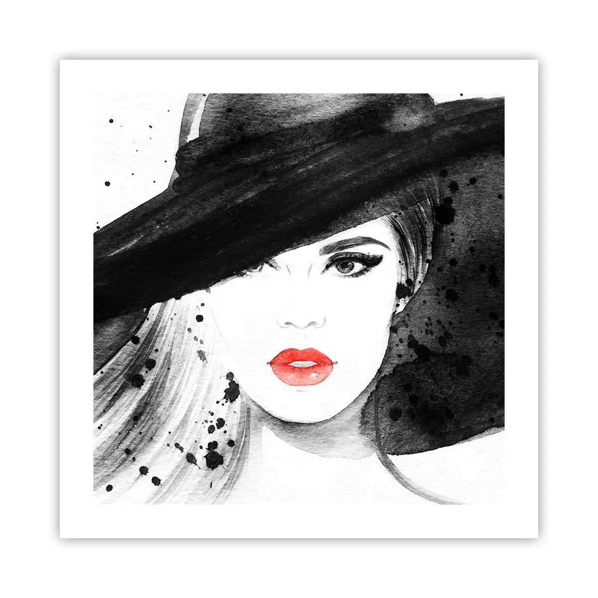 Plagát - Dáma v čiernom - 50x50 cm