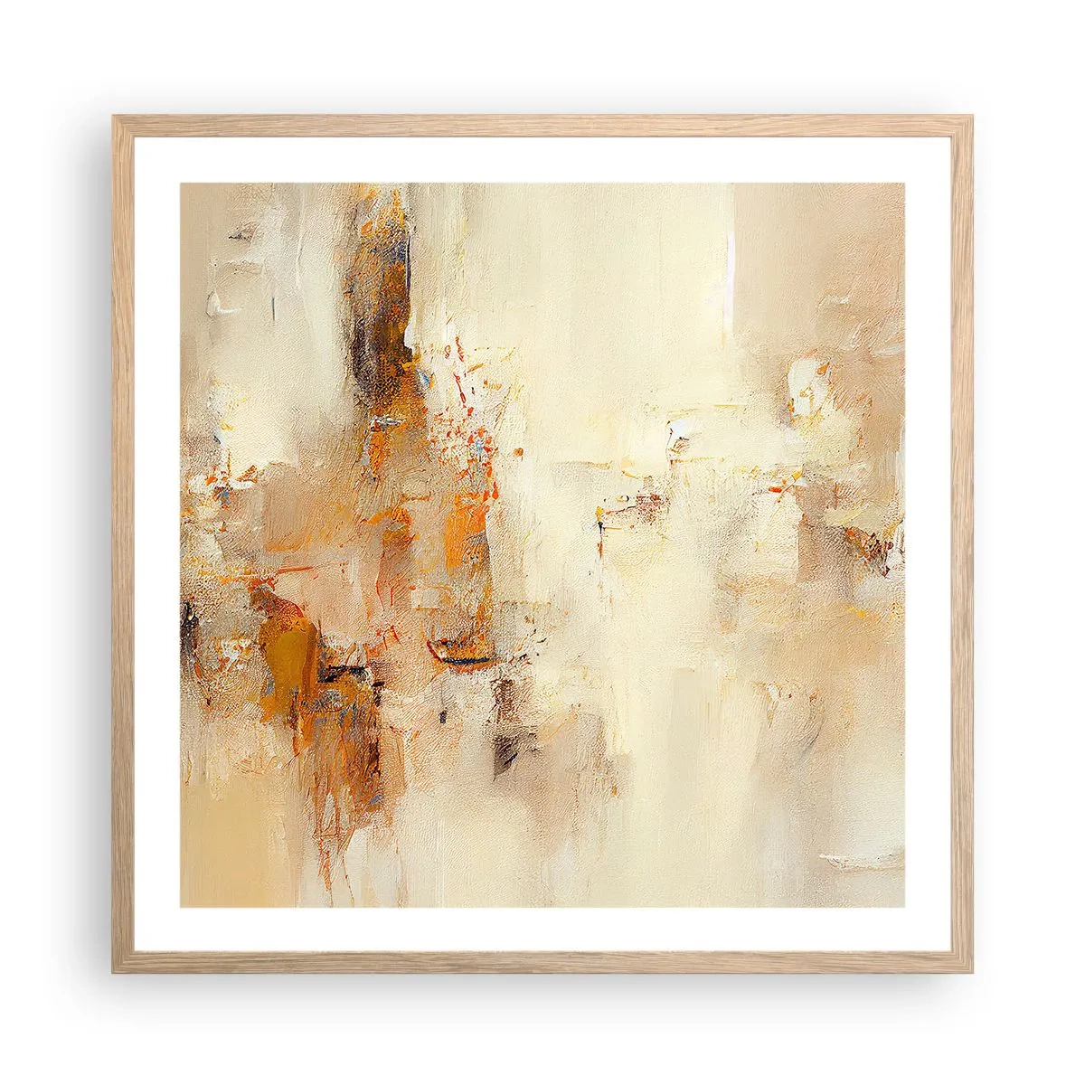 Plagát v ráme zo svetlého duba - Duša jantáru - 60x60 cm