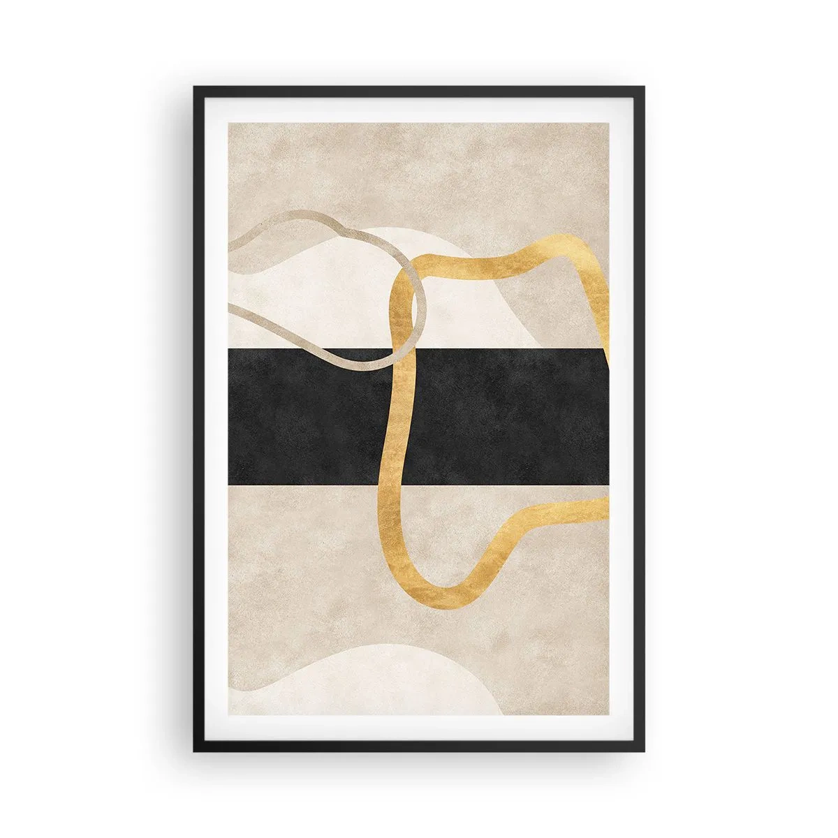 Plagát v čiernom ráme - Tvary v slučke - 61x91 cm