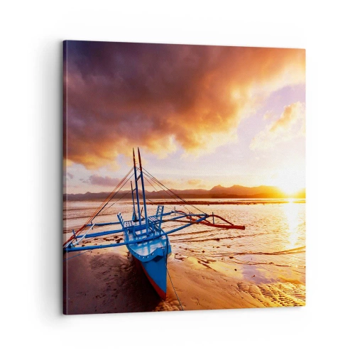 Obraz na plátne - Po celom dni sa natiahnuť na piesku - 60x60 cm