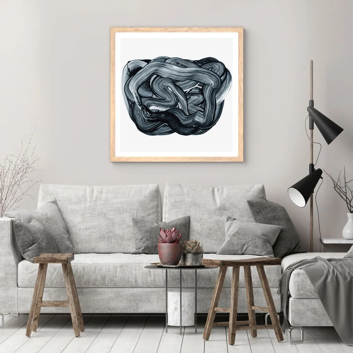 Plagát v ráme zo svetlého duba - Nie je to tak jednoduché - 60x60 cm