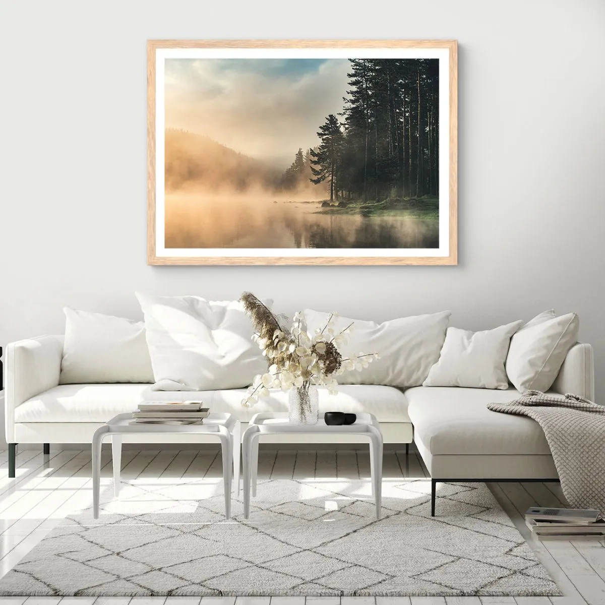 Plagát v ráme zo svetlého duba - Zrodenie dňa - 70x50 cm