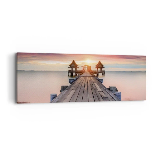 Obraz na plátne - Západ na východe - 90x30 cm
