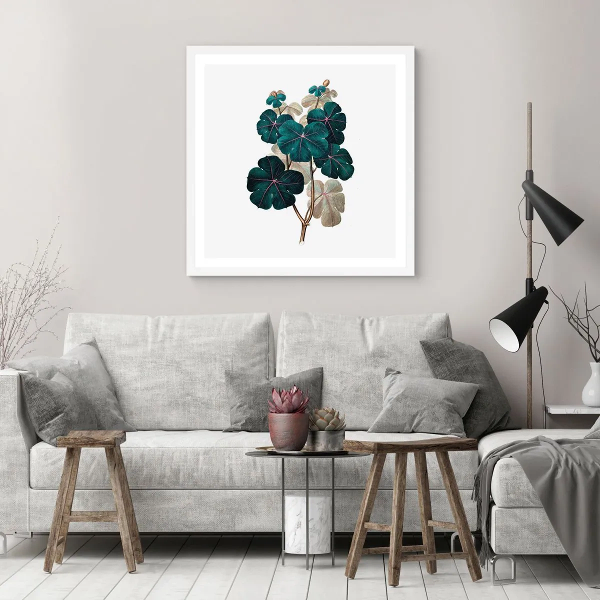 Plagát v bielom ráme - Zo starého herbára - 60x60 cm