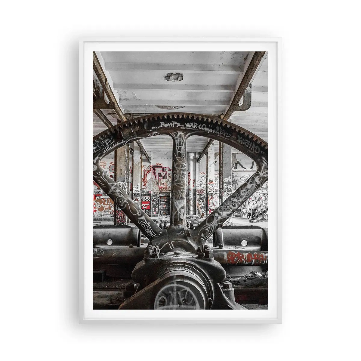 Plagát v bielom ráme - Tajný život továrne - 70x100 cm