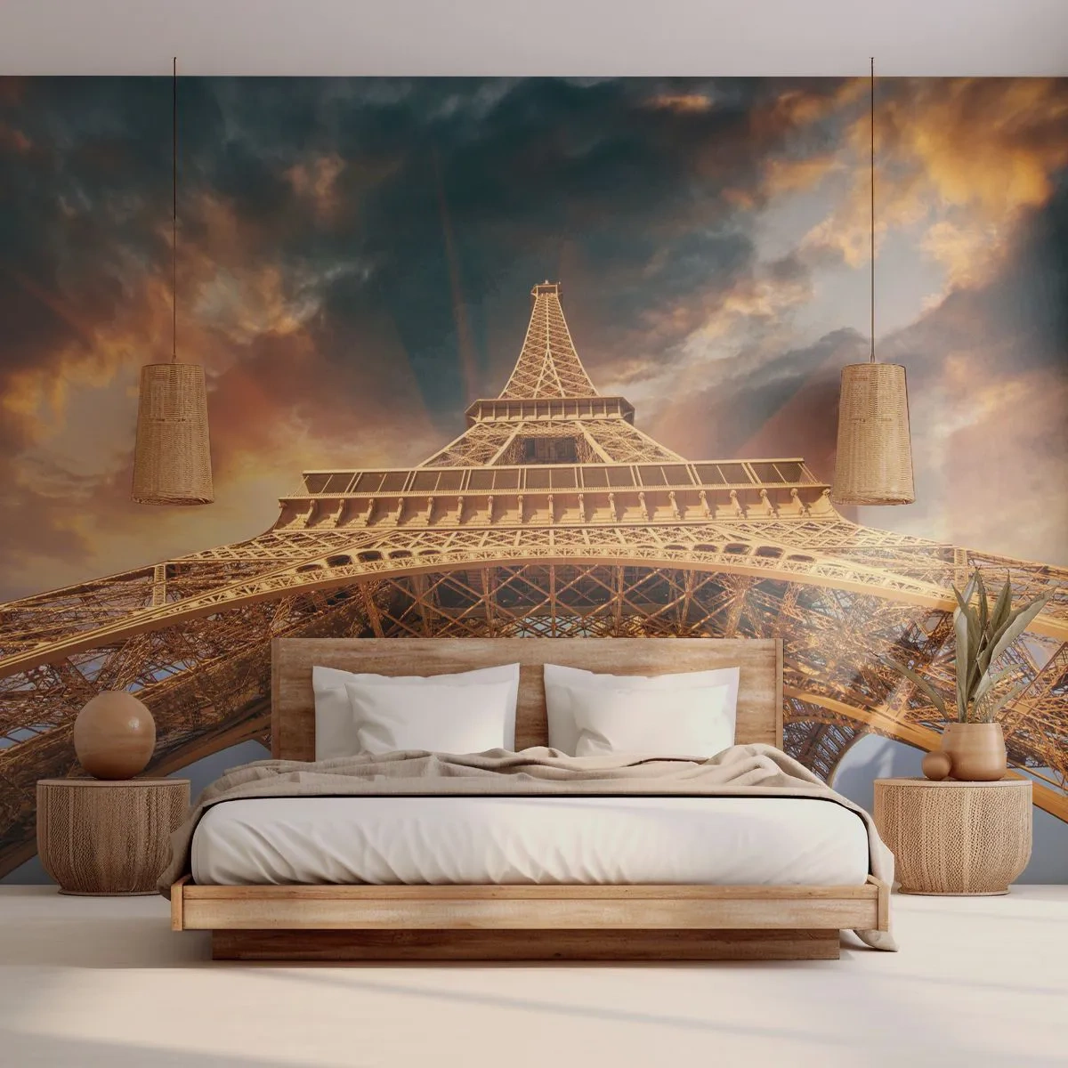 Samolepiaca Fototapeta Deluxe Sticker - Ako ľudstvo dosiahlo nebo - Eiffelova veža, Architektúra, Paríž - 250x175 cm
