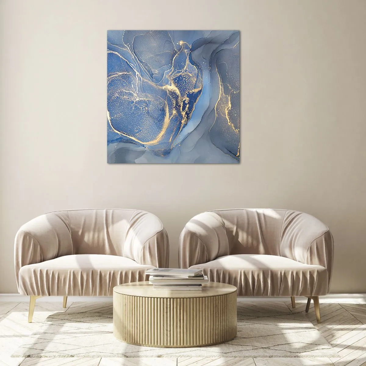 Obraz na skle - Zlatý prach - 40x40 cm