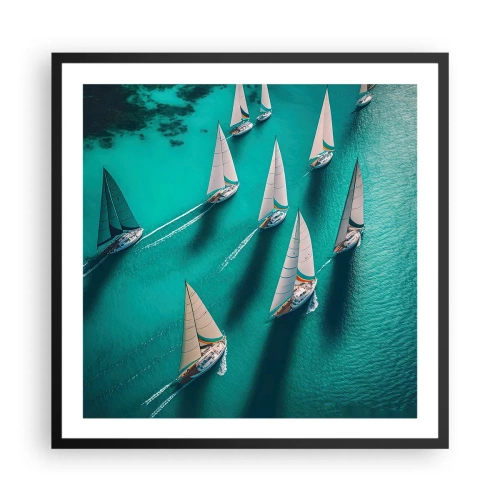 Plagát v čiernom ráme - Zápasenie s vetrom - 60x60 cm