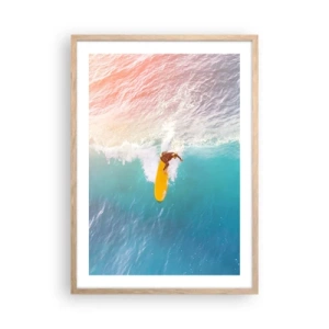 Plagát v ráme zo svetlého duba - Oceanický jazdec - 50x70 cm