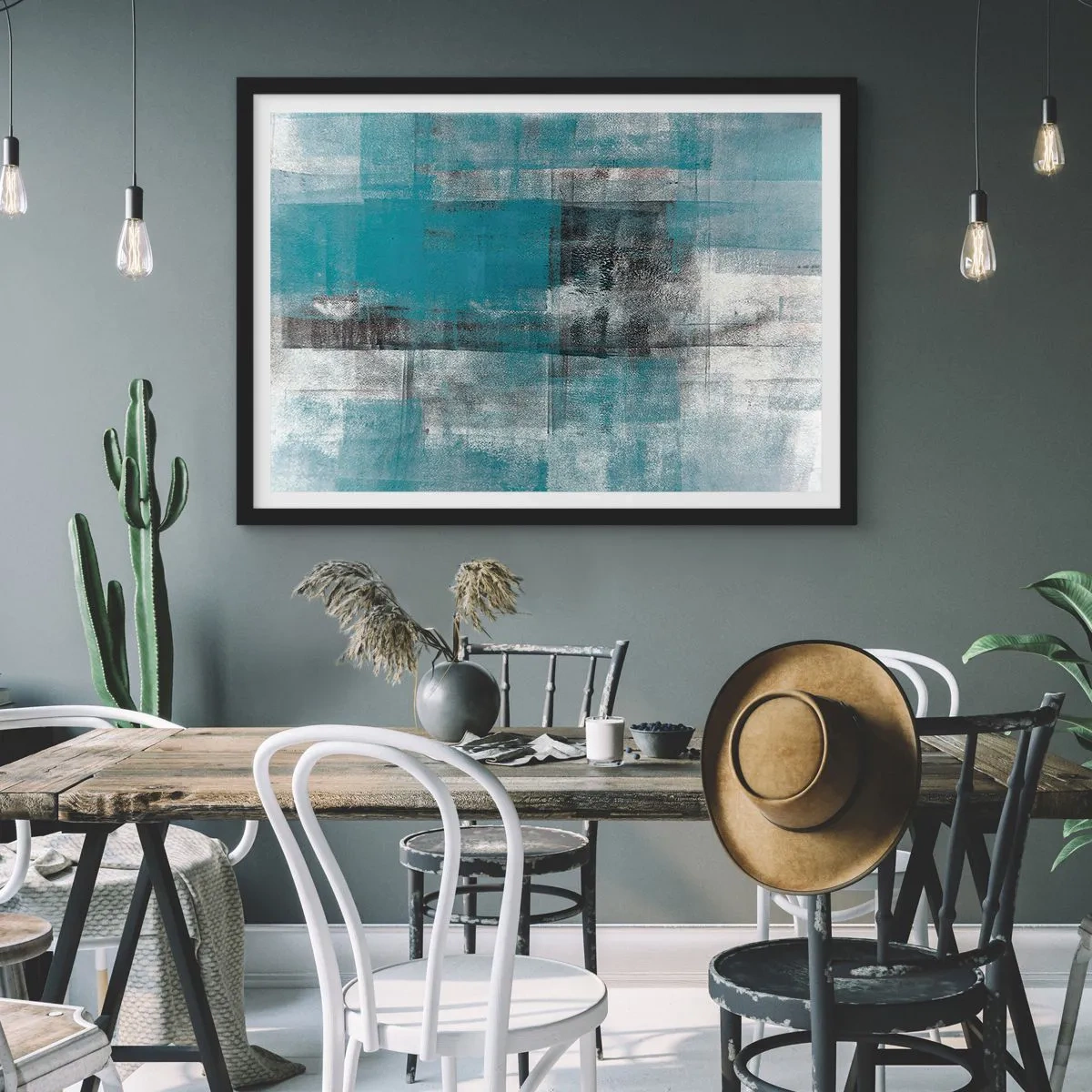 Plagát v čiernom ráme - Voda a vzduch - 40x30 cm